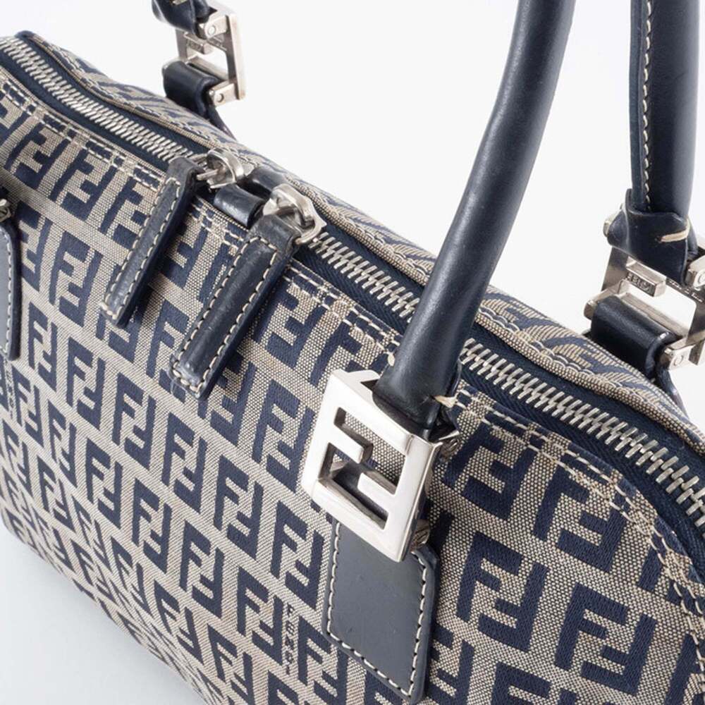 FENDI Cream Canvas Zucca Shoulder Bag - Picture 13 of 16